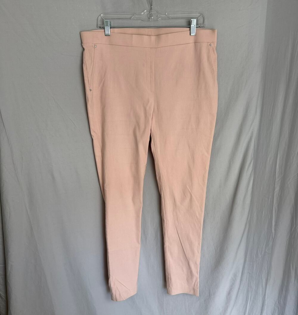 Jones New York Pull on Pants Light Pink XL Skinny Leg Career Professional